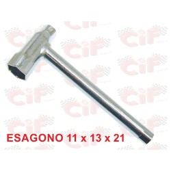 3300 CHIAVE CANDELA ESAGONO 11x13x21 PER VESPA 50-90